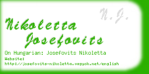 nikoletta josefovits business card